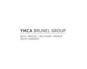 Simple, grey-text logo saying "YMCA Brunel Group".