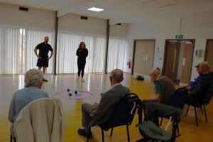 Photo of carers playing boccia