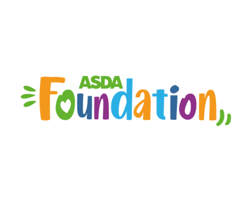 ASDA Foundation logo: ASDA logo above "foundation" in fun, multicoloured text