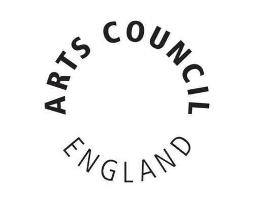 Arts Council England logo: black text in a circular shape