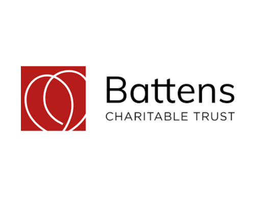 Battens Charitable Trust logo: black text beside a red and white icon