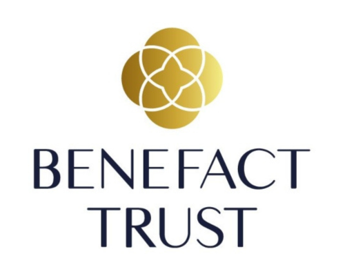 Benefact Trust logo: black text under a gold icon